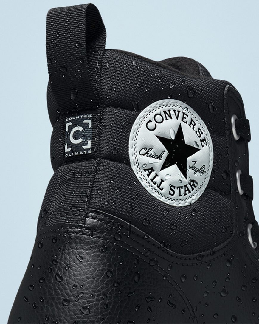 Botas de Invierno Converse Chuck Taylor All Star Berkshire Altas Hombre Negras Blancas Negras | PE 504PL7